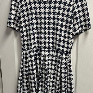 Lu La Roe Black and White Houndstooth Dress